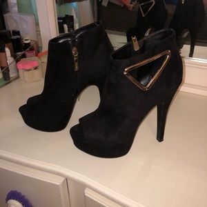 Black Peep Toe Booties